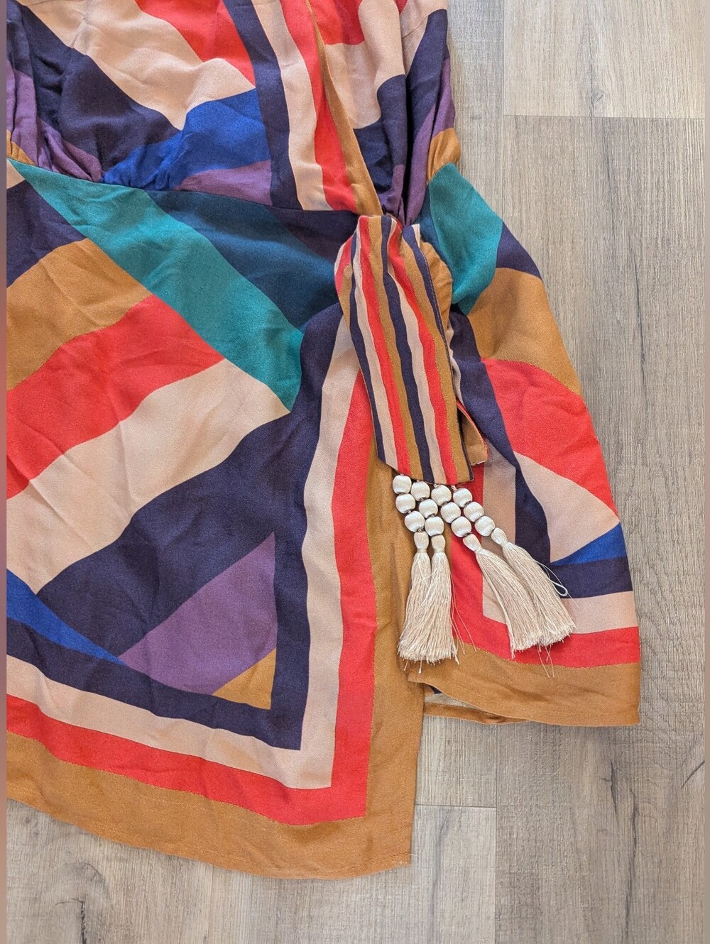 FARM Rio Multicolor Geometric Wrap Mini Dress - Picture 4 of 10